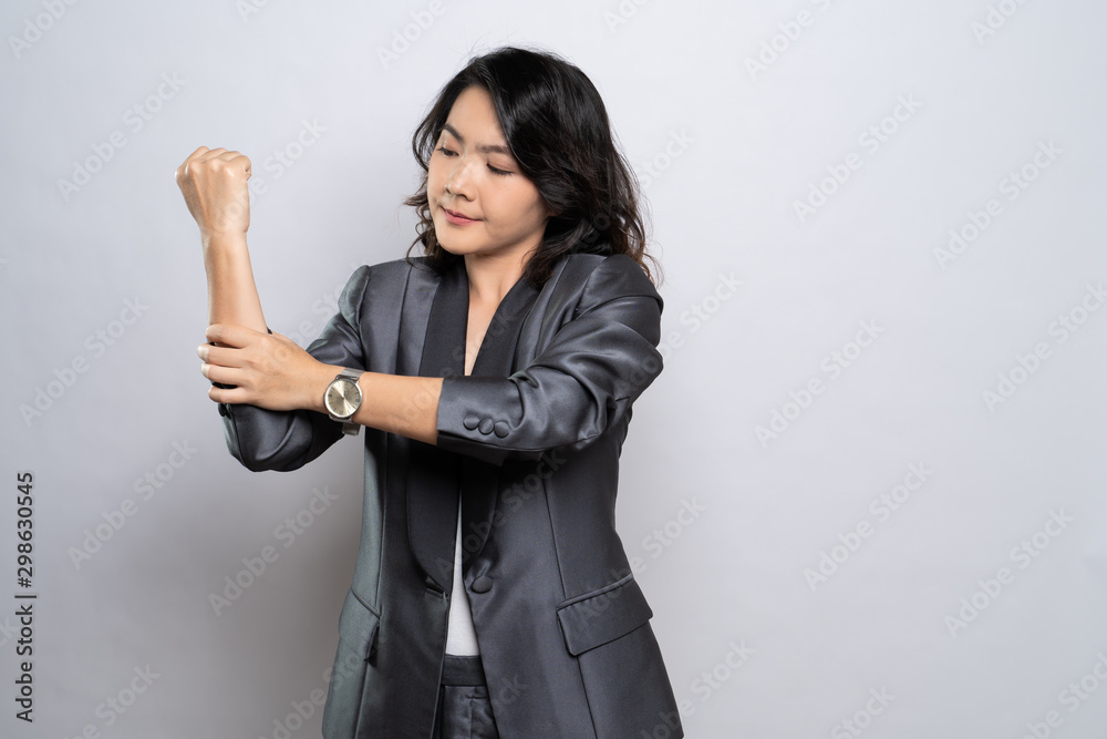 Woman has body pain : Office syndrome concept Woman has body pain : Office syndrome concept