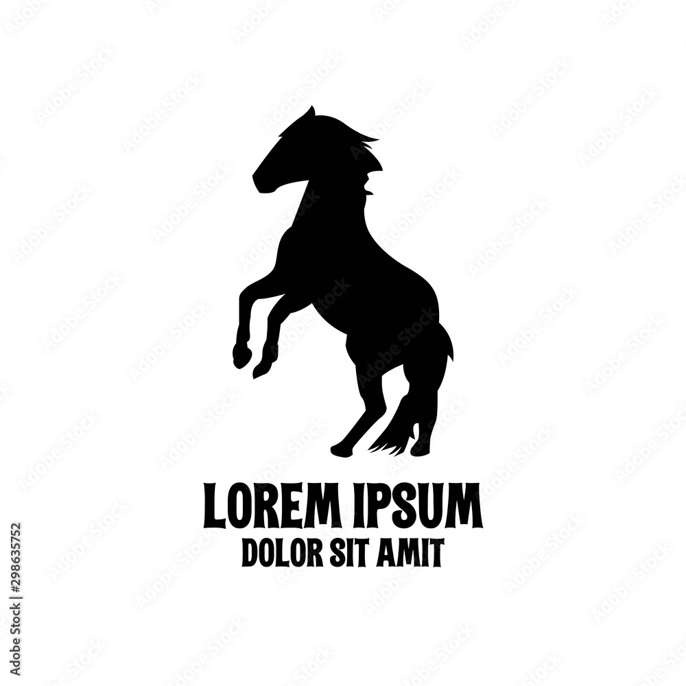 silhouette black horse logo design vector Stock Vector | Adobe Stock