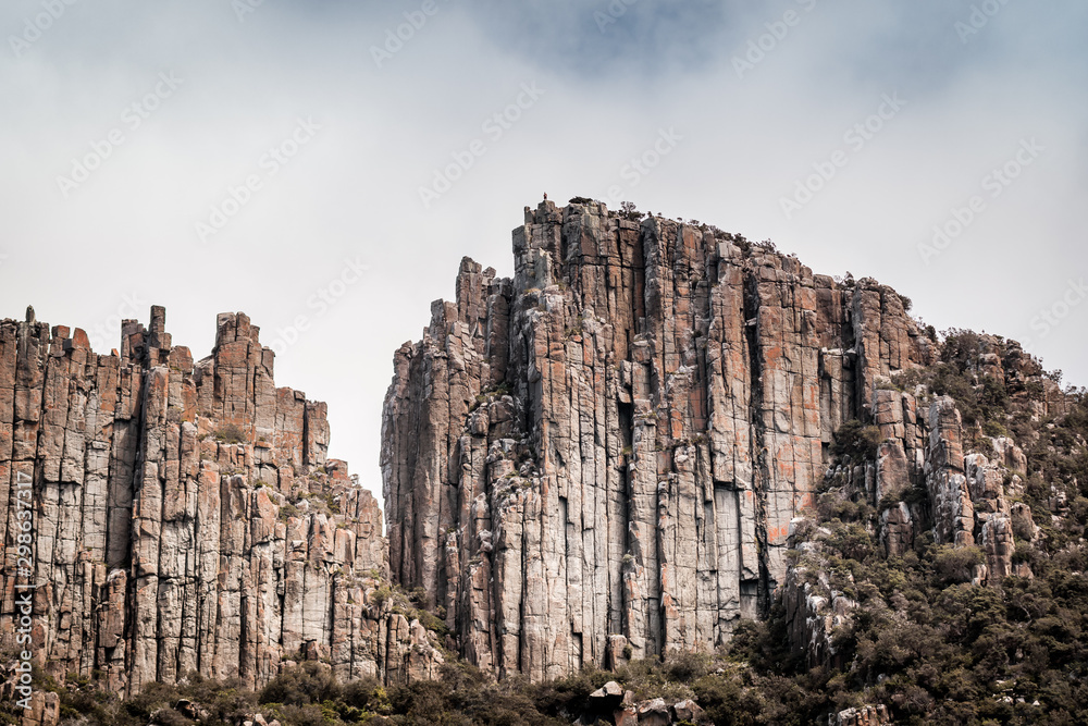 Three Capes Track, Tasmania Bushwalking hike along the stunning cliffs of Australia Cape Pillar, Cape Roul and Cape Huay, with spectacular views of the Tasman Sea