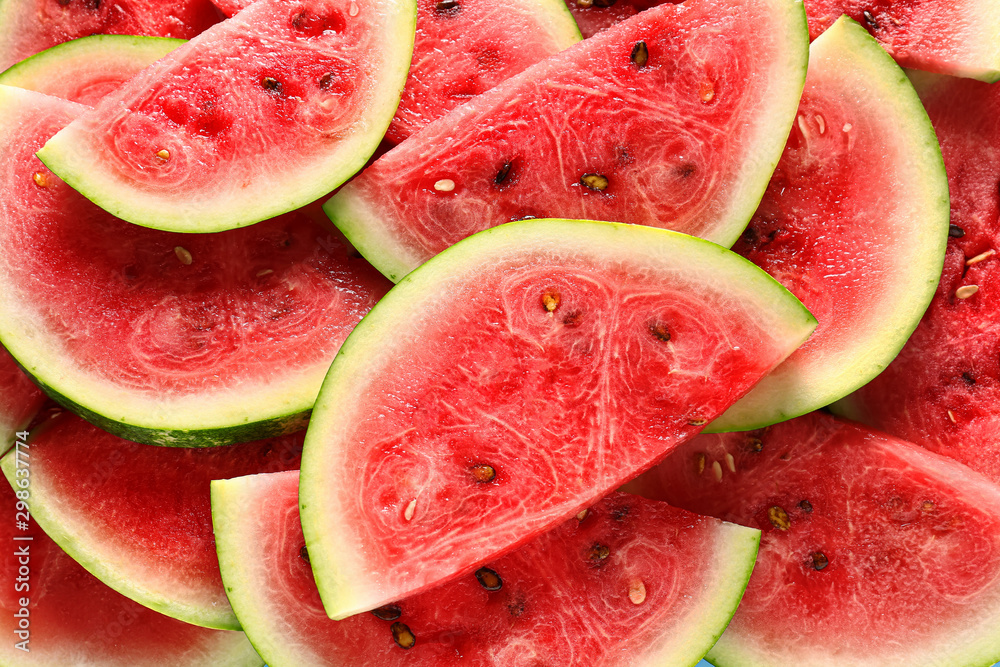 Slices of ripe watermelon as background Slices of ripe watermelon as background