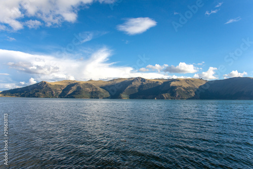 View of lagoon Pomacanchi in Peru photo