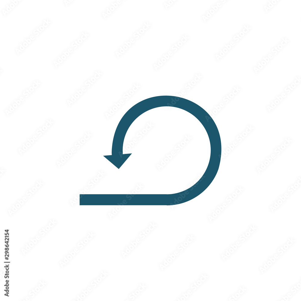 Circular u-turn or turn back arrow sign. Can be used for road signs or logo. Stock Vector illustration isolated on white background.