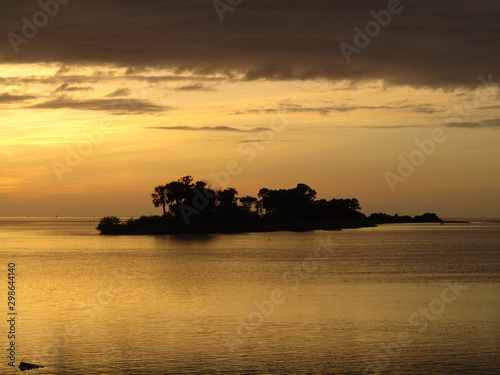 beautiful coastal island at sunset