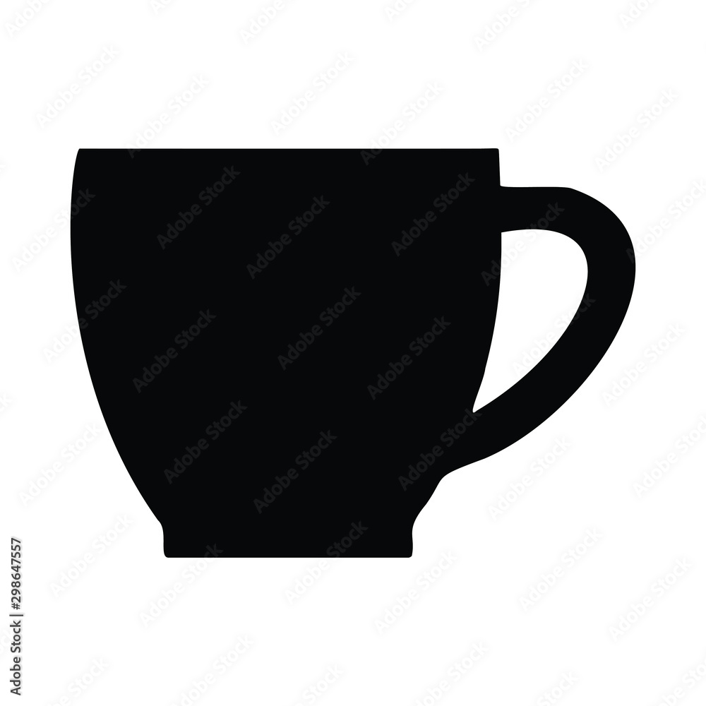 A black and white silhouette of a coffee cup A black and white silhouette of a coffee cup