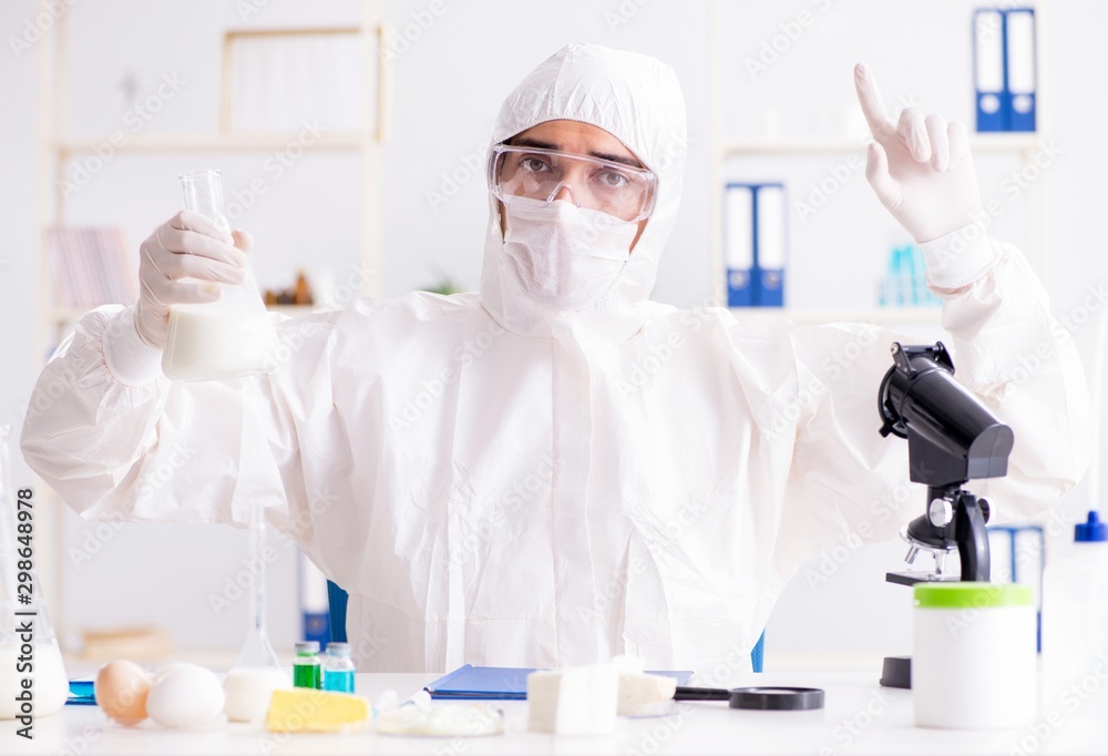 The food scientist testing new stuff in the lab The food scientist testing new stuff in the lab