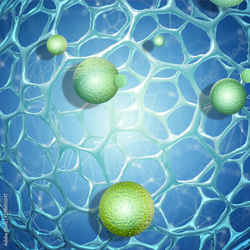 3d render of a medical background with virus cells photo