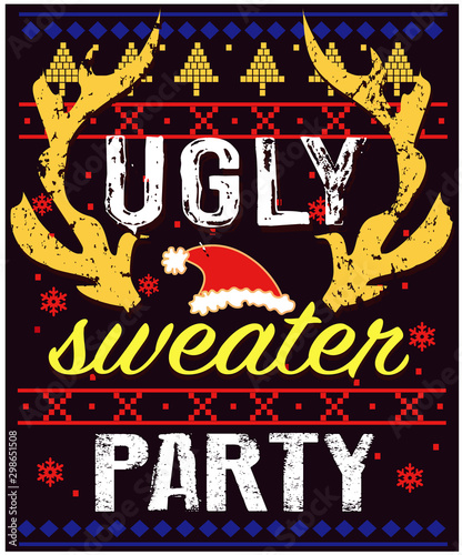 ugly christmas sweater greeting card	
