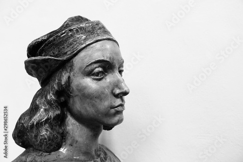 Bust of Raffaello Sanzio, known as Raphael. Copy space on the background. photo