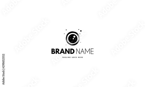 Vector black logo on which an abstract image of a stem cell.
