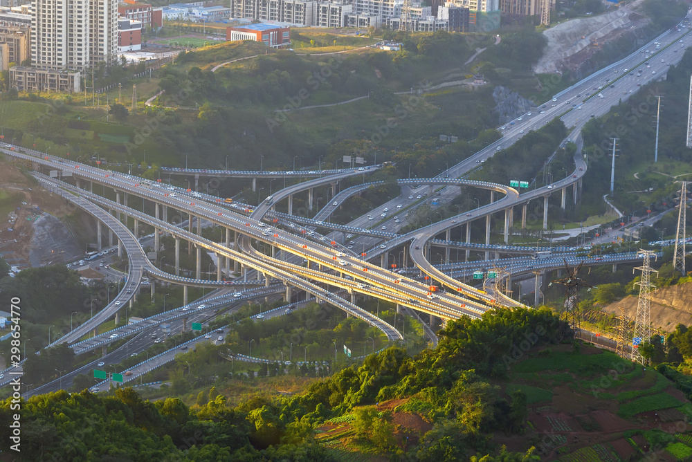 Ring-shaped overpass in Chongqing, China