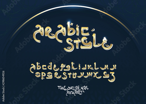 Handmade Latin alphabet in Arabic style.