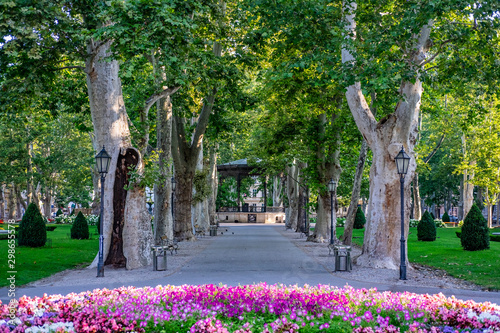 Alley at Zrinjevac Park, Zagreb, Croatia, popular touristic destination photo