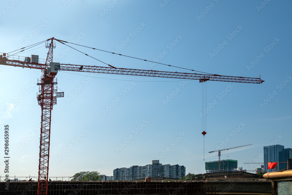 Tower cranes, skyscrapers on construction sites Tower cranes, skyscrapers on construction sites