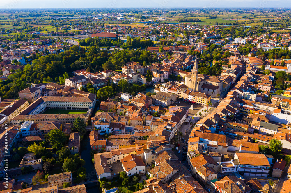 Aerial view of Portogruaro, Italy