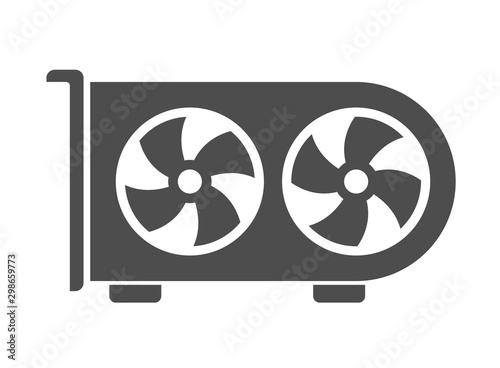 Air conditioning system silhouette vector icon isolated on white background. Air conditioner with fans flat icon for web, mobile apps and user interface design photo