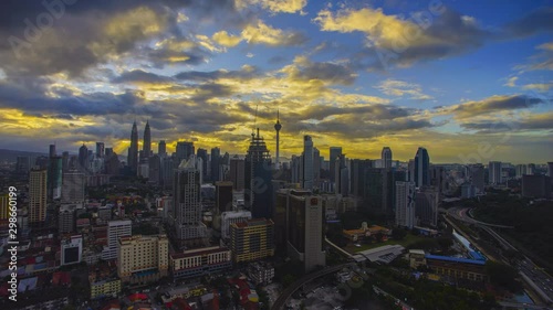 Wallpaper Mural 4K Timelapse of Kuala Lumpur city during sunrise.  Torontodigital.ca