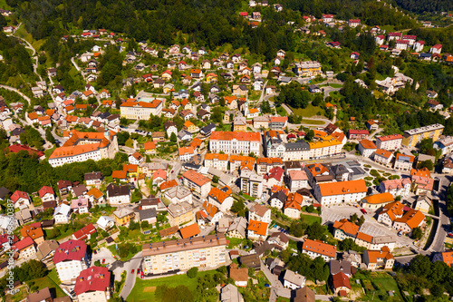 Aerial view of Idrija