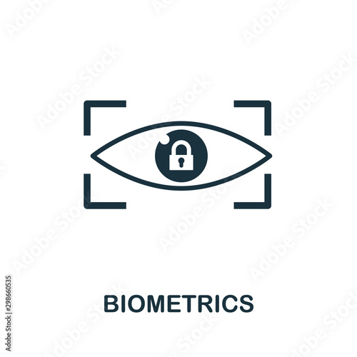 Biometrics vector icon symbol. Creative sign from gdpr icons collection. Filled flat Biometrics icon for computer and mobile