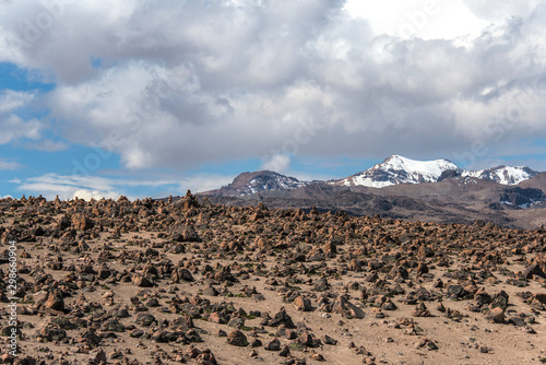 Obraz na płótnie The Mirador de Los Andes (“Andes Lookout”), also known as the Patapampa Pass, is a breathtaking lookout point between Arequipa and Chivay (Peru) w salonie
