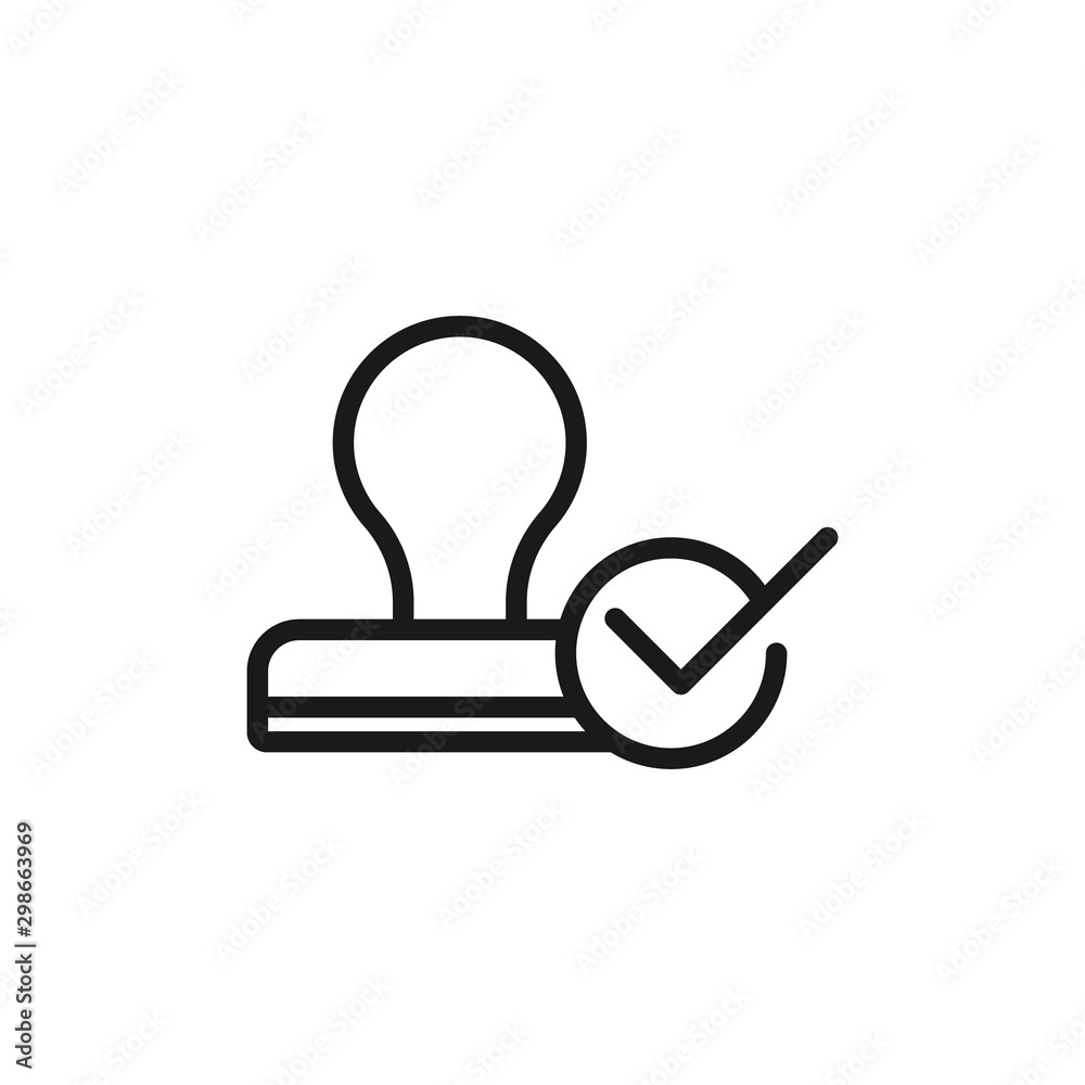 Approved Stamp icon. Business stamp, check mark, verified stamp