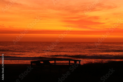 Sunset at Moonstone beach in Cambria  © Ted