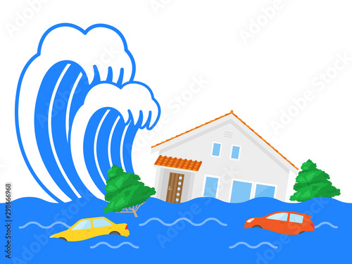 津波のイラスト