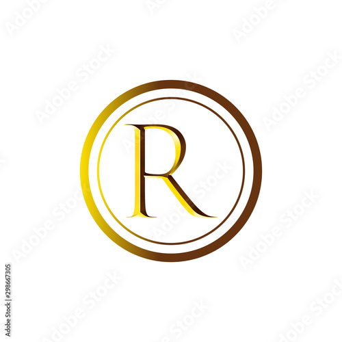Registered trademark symbol icon vector on white background