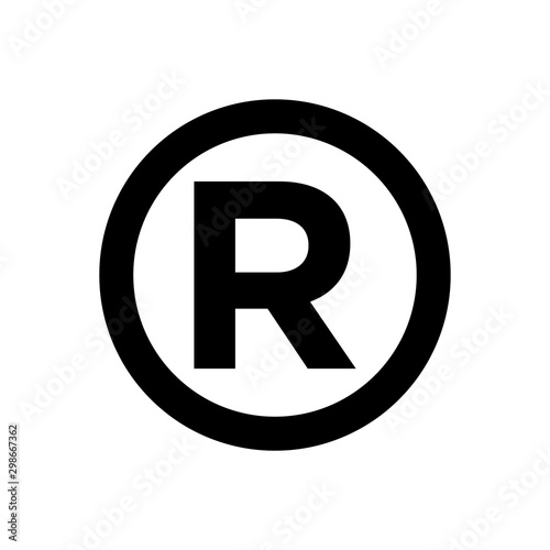 Registered trademark symbol icon vector on white background