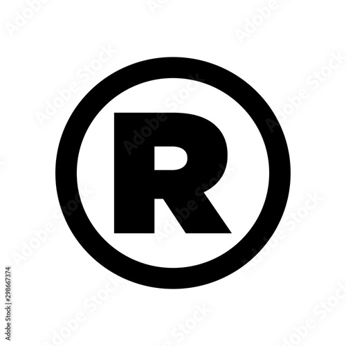 Registered trademark symbol icon vector on white background