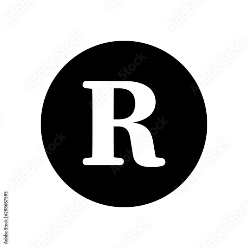 Registered trademark symbol icon vector on white background