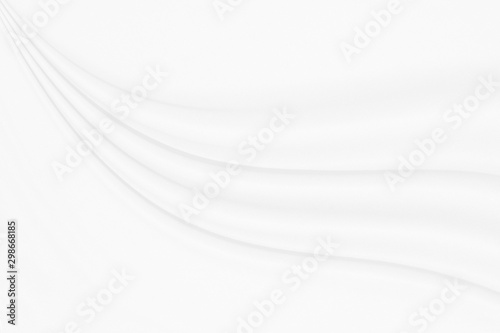 White cloth background with soft waves. © thanakit