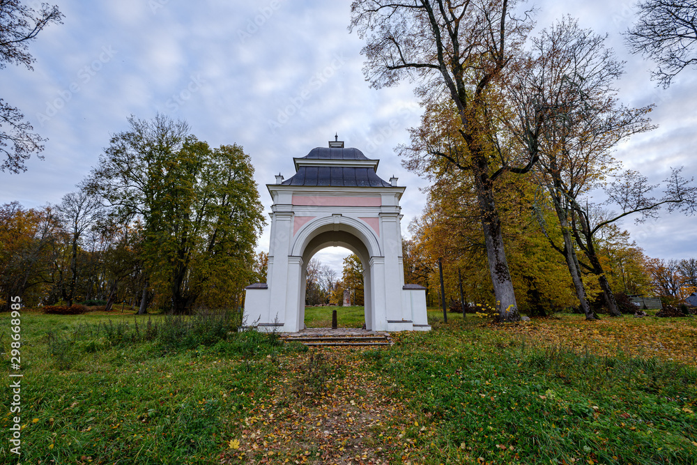 Naklejka premium old red brick ruins of ancient castle