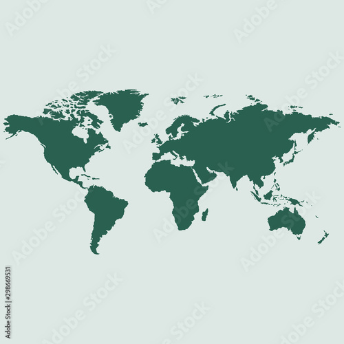 Map of the earth in color. Earth map on a white background