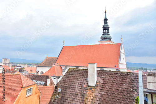 Krems, Austria - April, 2019. Krems historical center, picturesque streets and colorful houses. Streets of Krems old town. Krems an der Donau in the federal state of Lower Austria, Wachau Valley photo