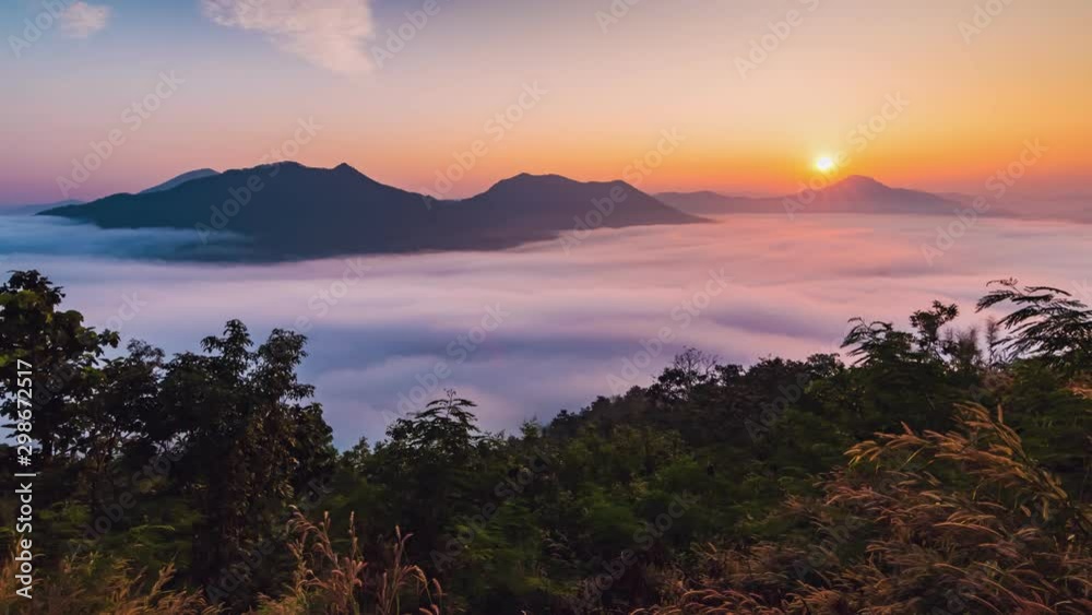 Sunrise and morning Mist at Phu Tok, Loei Thailand. (Time Lapse) Sunrise and morning Mist at Phu Tok, Loei Thailand. (Time Lapse)