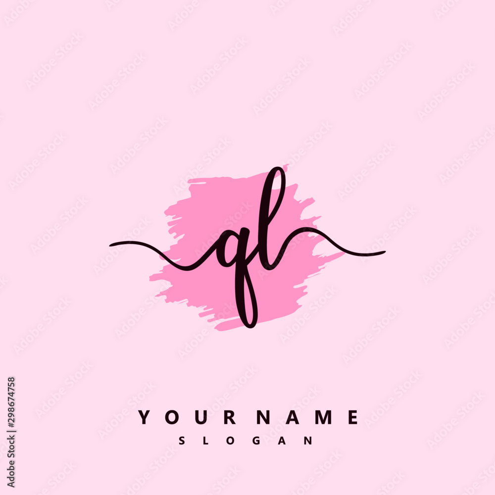 QL Initial handwriting logo vector QL Initial handwriting logo vector