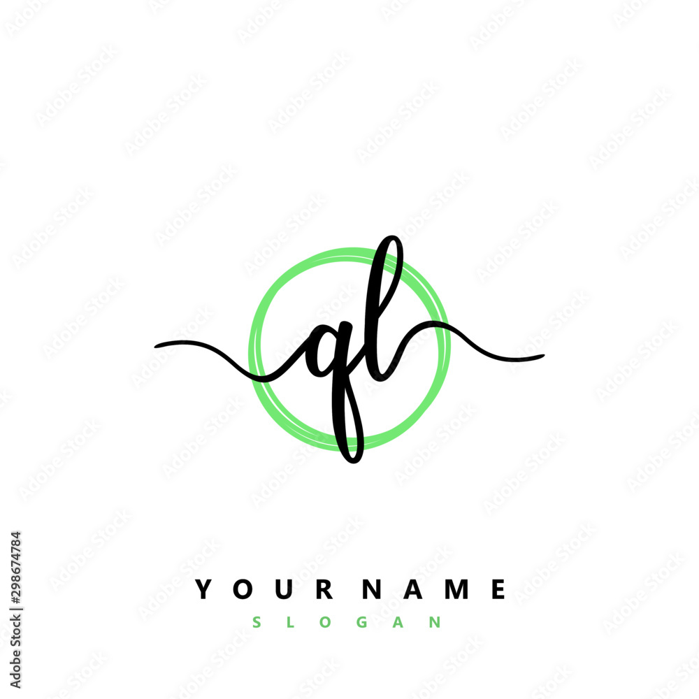 QL Initial handwriting logo vector QL Initial handwriting logo vector