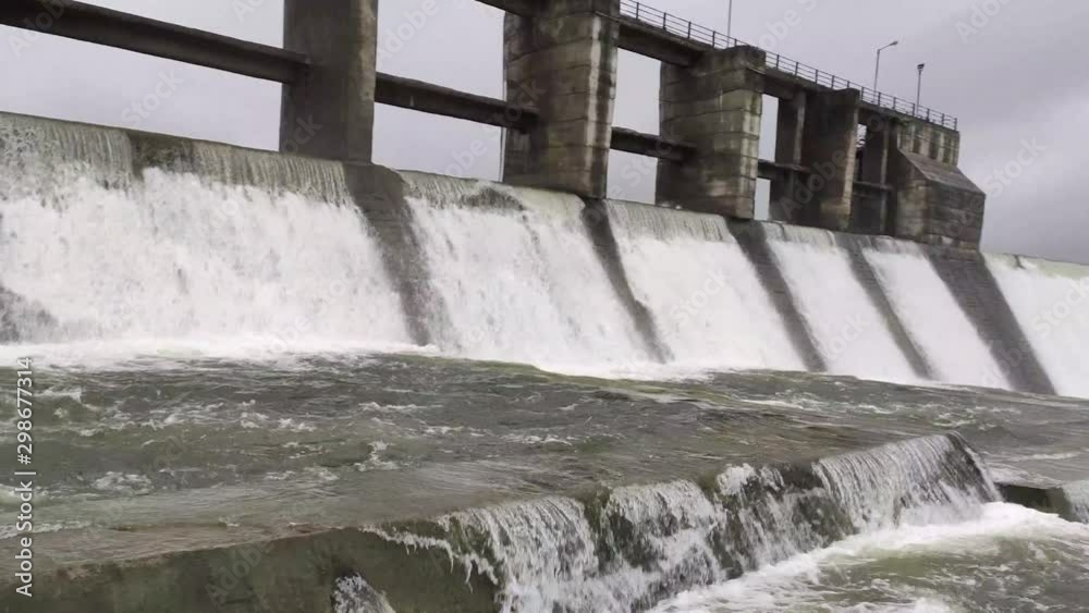 View of the overflowing Macchu Dam in Wankaner, Gujarat, India View of the overflowing Macchu Dam in Wankaner, Gujarat, India