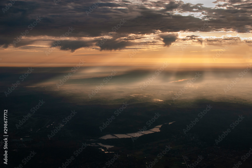 Day break over Warsaw in Poland