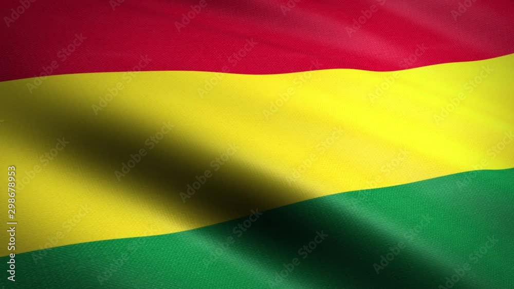 Flag of Bolivia. Waving flag with highly detailed fabric texture seamless loopable video. Seamless loop with highly detailed fabric texture. Loop ready in HD resolution 1080p 60fps Flag of Bolivia. Waving flag with highly detailed fabric texture seamless loopable video. Seamless loop with highly detailed fabric texture. Loop ready in HD resolution 1080p 60fps