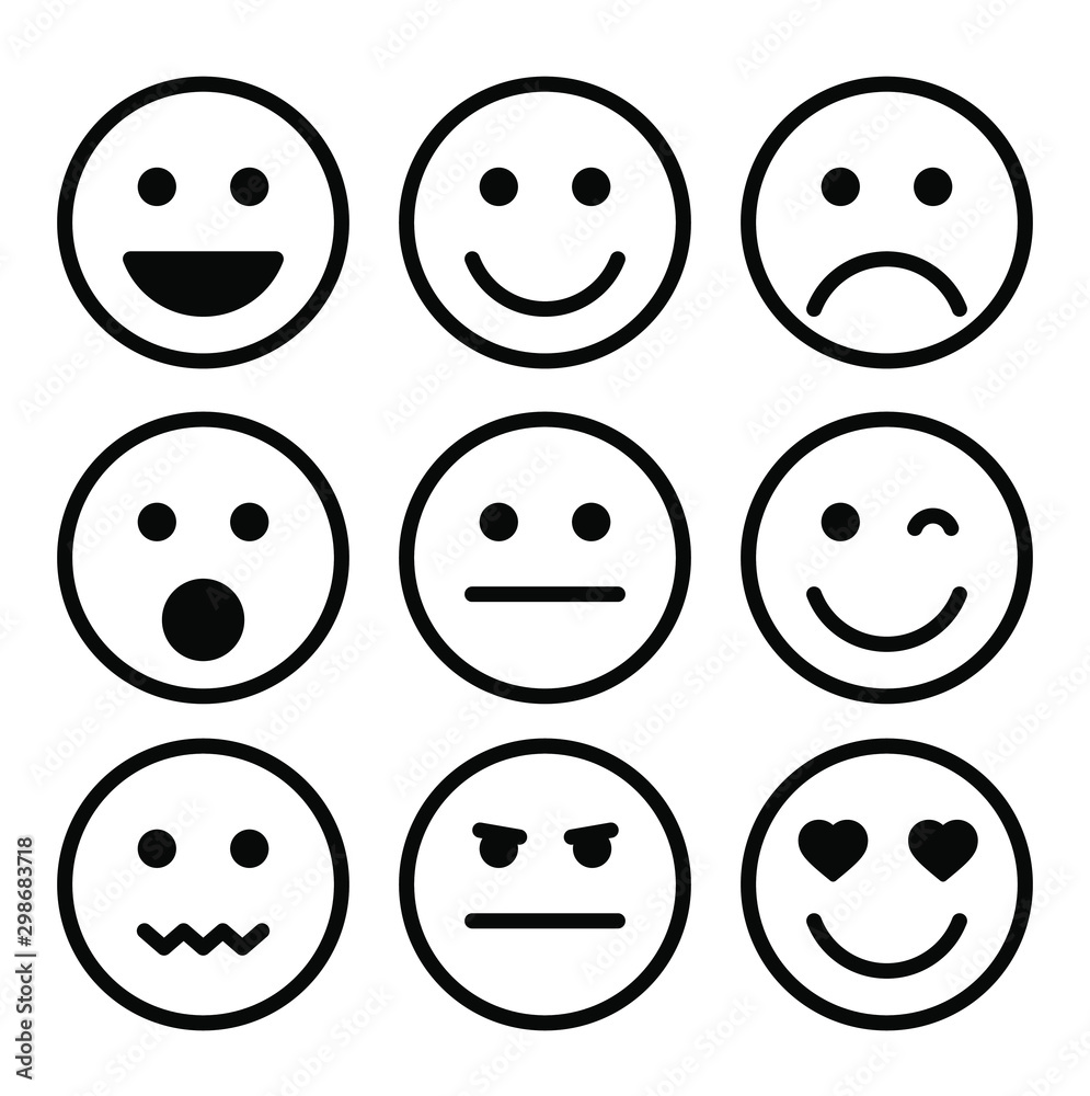 Set of 9 Emoticons Set of 9 Emoticons