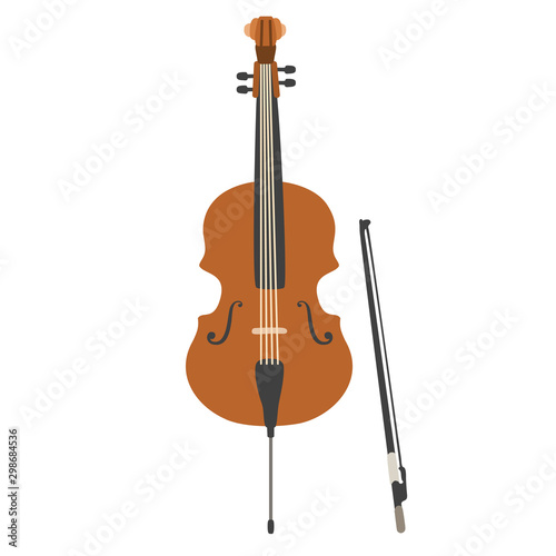 Illustration of a cello isolated on white background