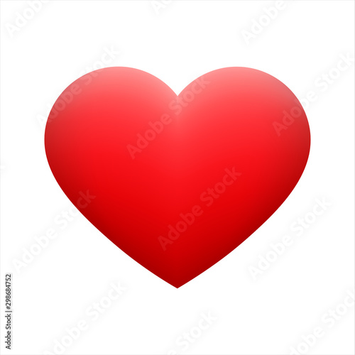 Vector red heart shape emoticon on background.