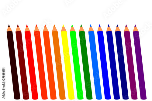 Simple drawing of a set of coloured pencils, vector illustration