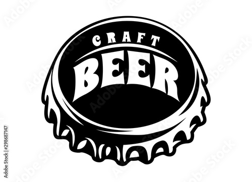Vector illustration with stylized beer bottle cap