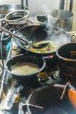 Local food cooked in a street restaurant in Hanoi, Vietnam