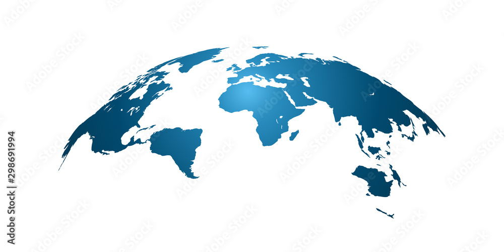 Fototapeta Mapa świata, szczegółowa mapa kraju świata, niebieski szablon formatu raportu rocznego, biznes, plansza, globalna turystyka - wektor