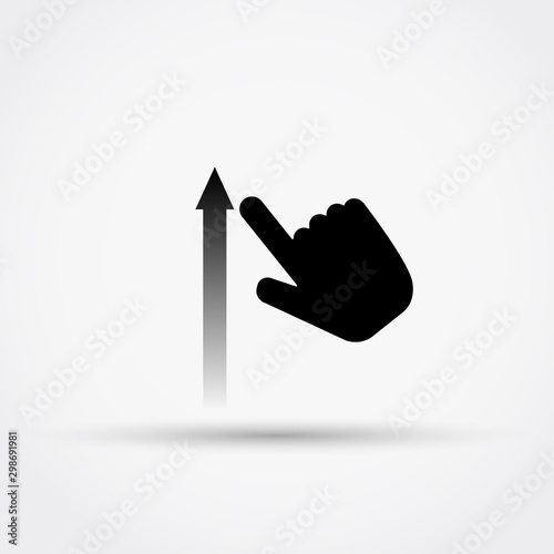 Screen swipe up vector illustration