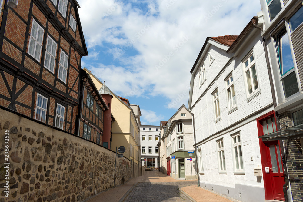 Historic Alley at the Historic City Centre of Schwerin, Mecklenburg-Vorpommern, Germany