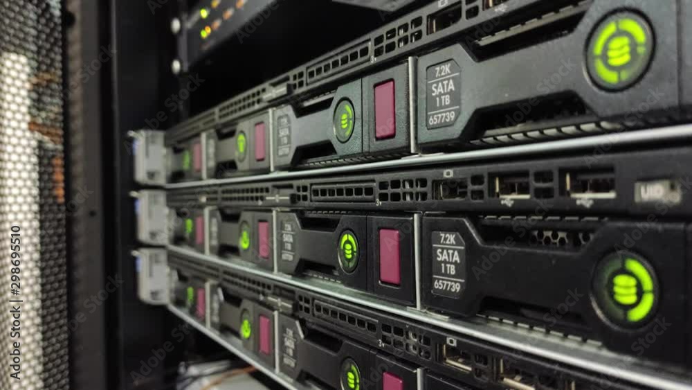 Hard drive hdd in the storage system in the data center. Technology Progect